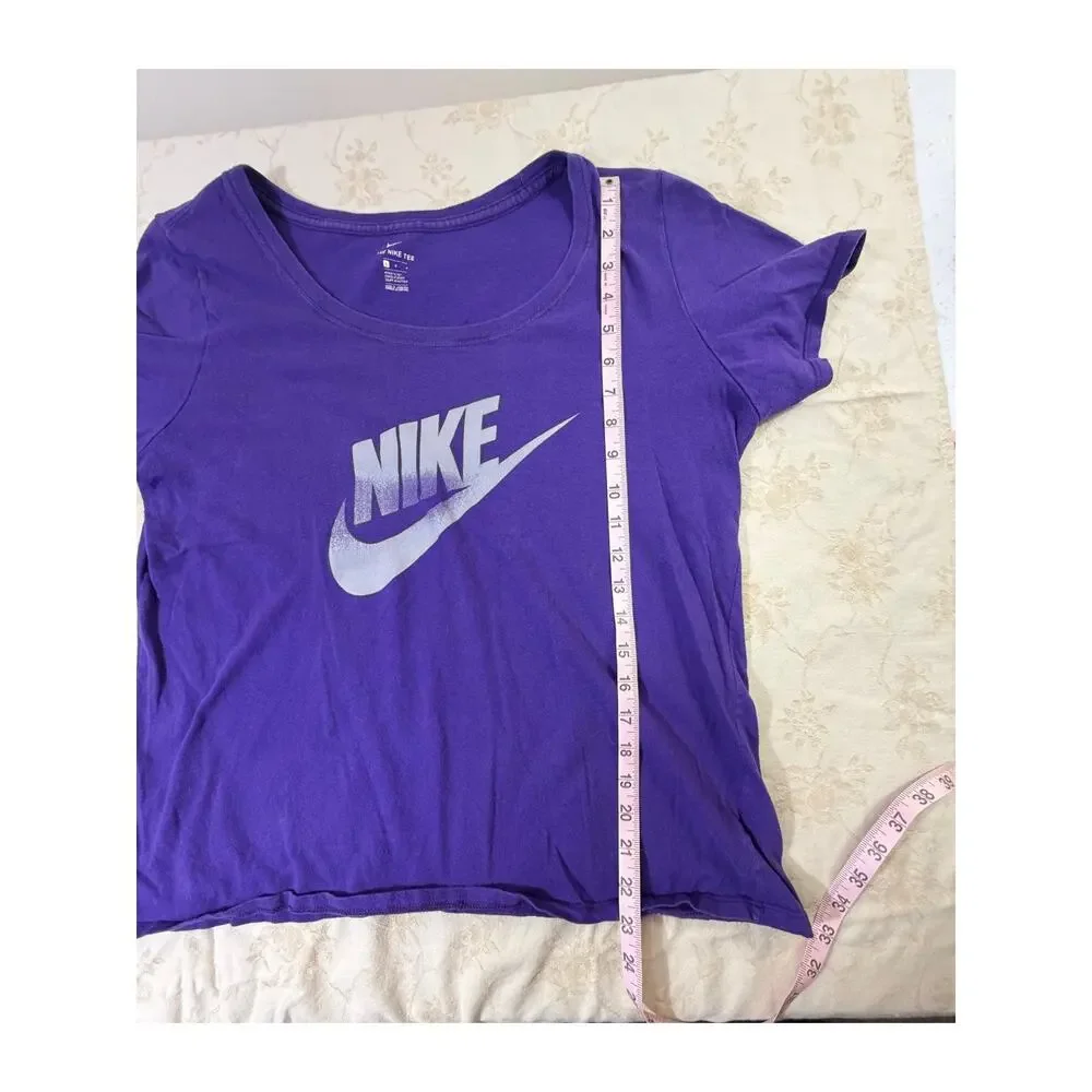 Nike Womens Large Purple Futura Swoosh Graphic T Shirt The Nike Tee Athletic